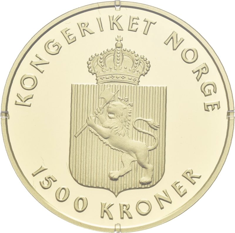 1993 1500 kroner Grieg, 17,0 g .917 gull, proof I originalskrin
