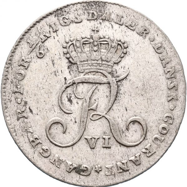 1808 Danmark 1/6 rigsdaler Frederik VI, 1+