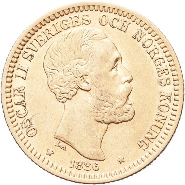 1886 Sverige 20 kronor Oskar II, 1+/01