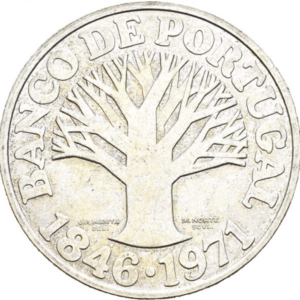 1971 Portugal 50 escudos, sølv, 1+