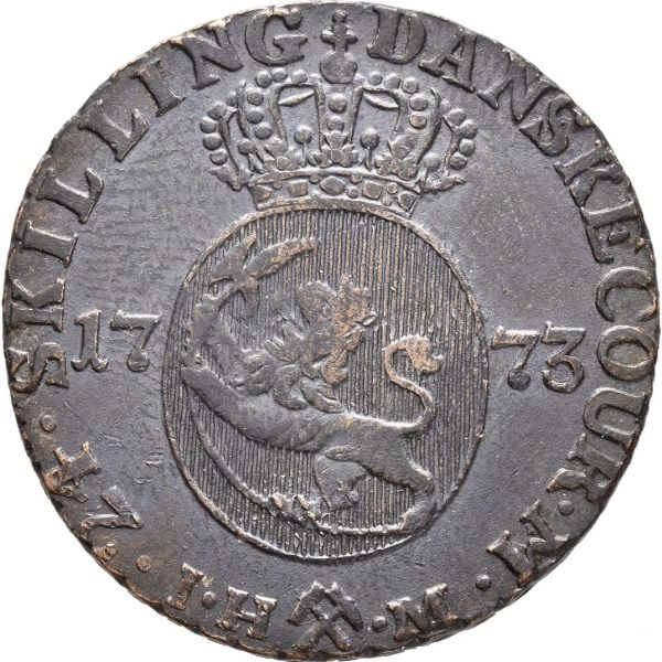 1773 24 skilling Christian VII, kobberavslag, 1+