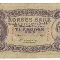 1917 10 kroner F.6541910, 2. utgave, 1-/2