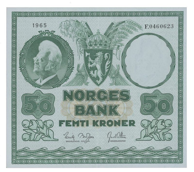 1965 50 kroner F.0460623, 1/1+