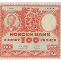 1961 100 kroner H.8205907, 4. utgave, 1/1-