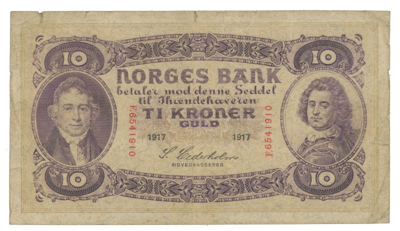 1917 10 kroner F.6541910, 2. utgave, 1-/2