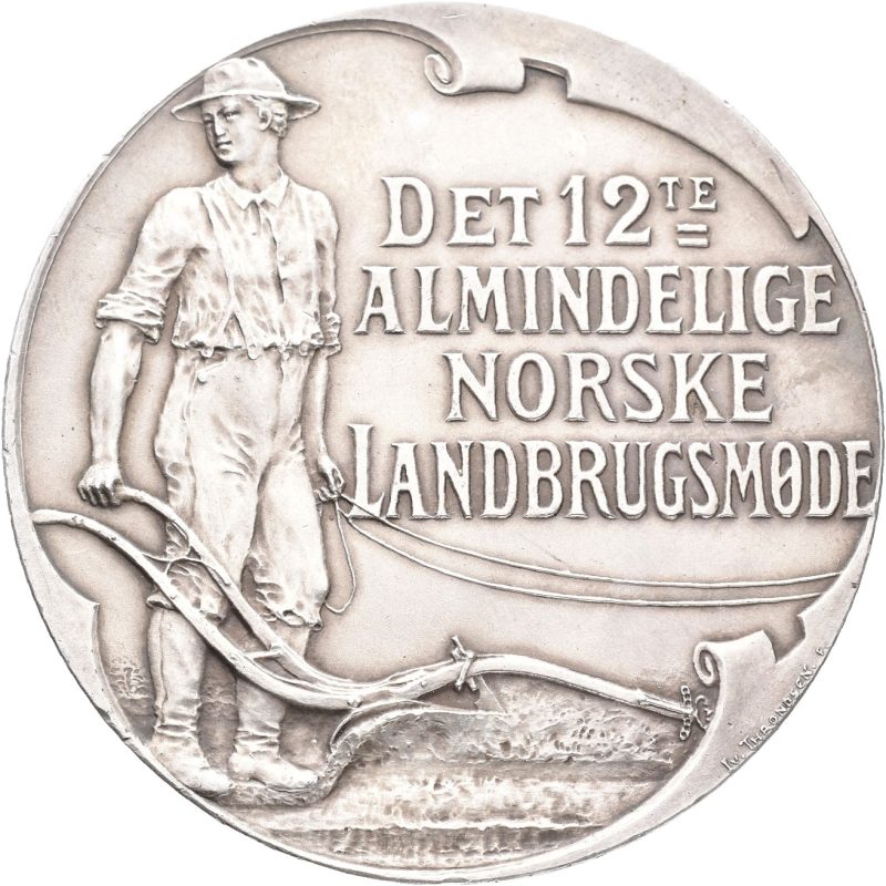 1907 Det 12. landbruksmøte Kristiania, sølv 56 mm, 01
