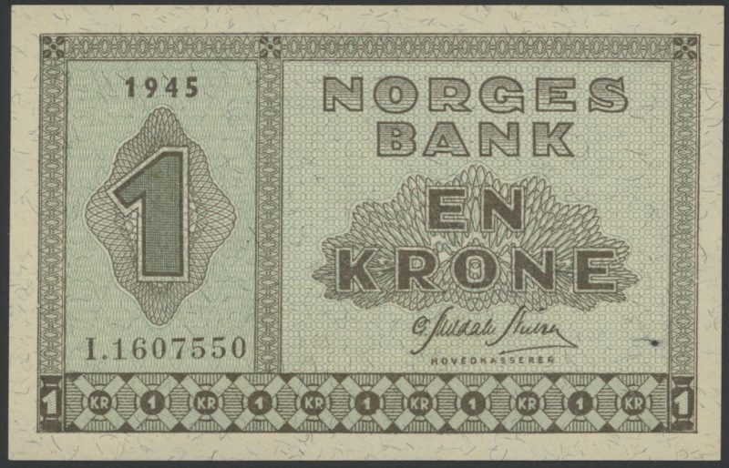 1945 1 krone I.1607550, 1+/01