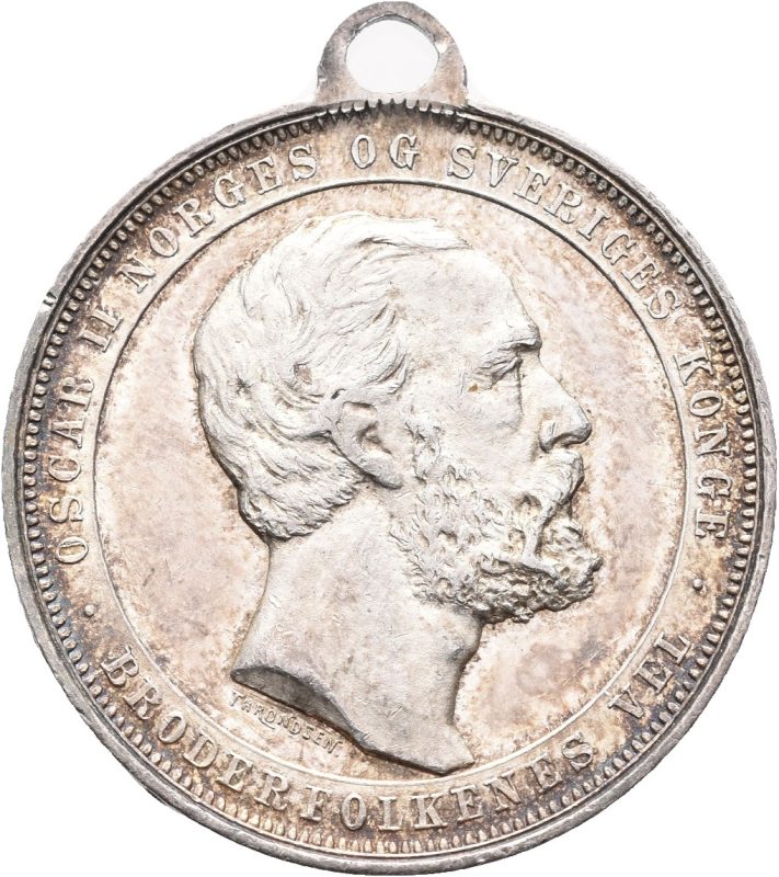 1897 25 års regjering Oscar II, 27 mm, sølv, 01