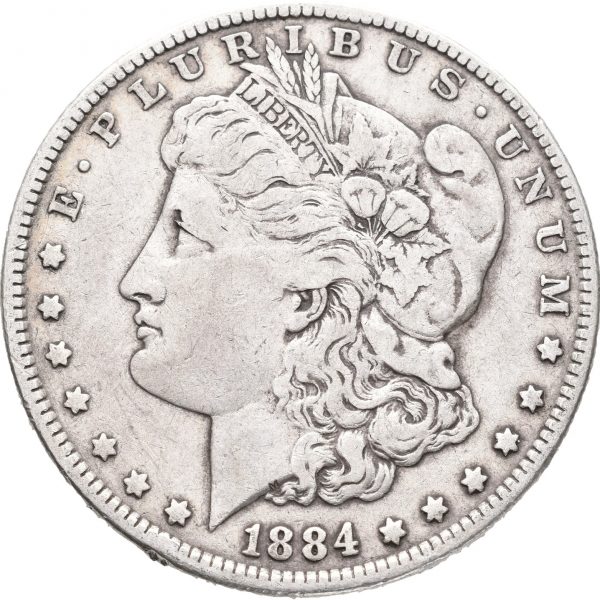 1884  USA dollar, Philadelphia, liten kant merke, 1/1+