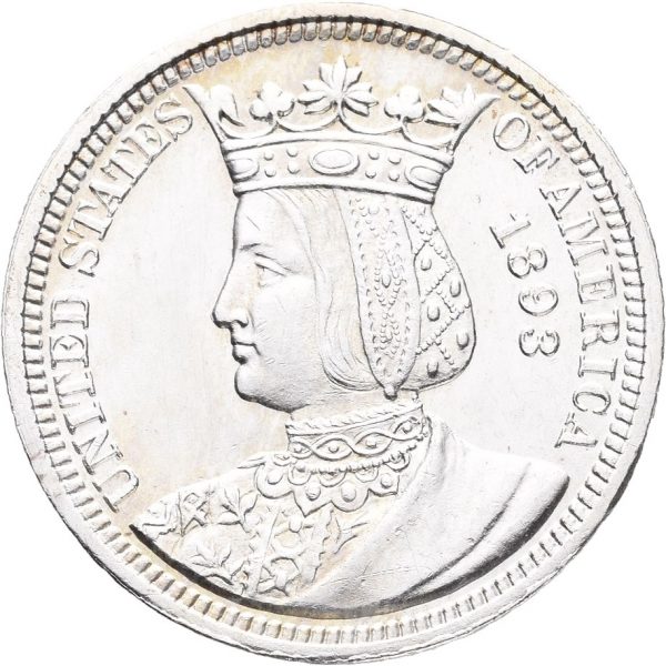1893  USA 1/4 dollar Isabella, renset, 01