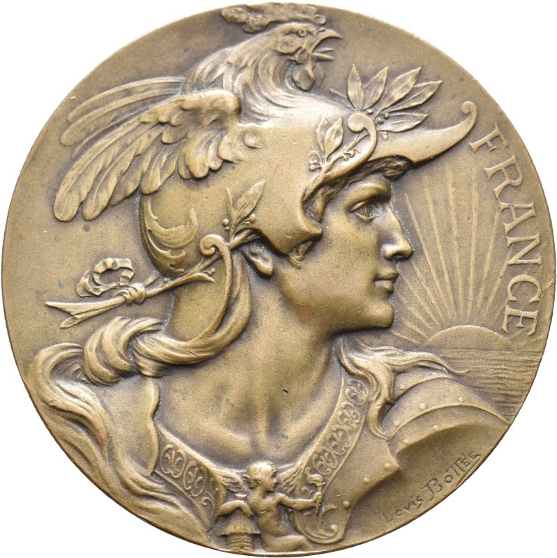 1928 Frankrike Latham medaljen, bronse, 50 mm, 01