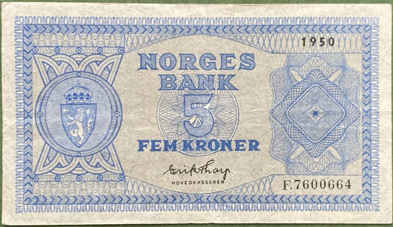 1950 5 kroner F.7600664, 1