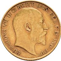 1907 England 1/2 sovereign Edward VII, 3,99 g .917 gull, 1/1+