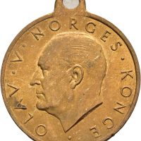 1958 17. mai Olav V, Øyvind Hansen, forgylt bronse, 01