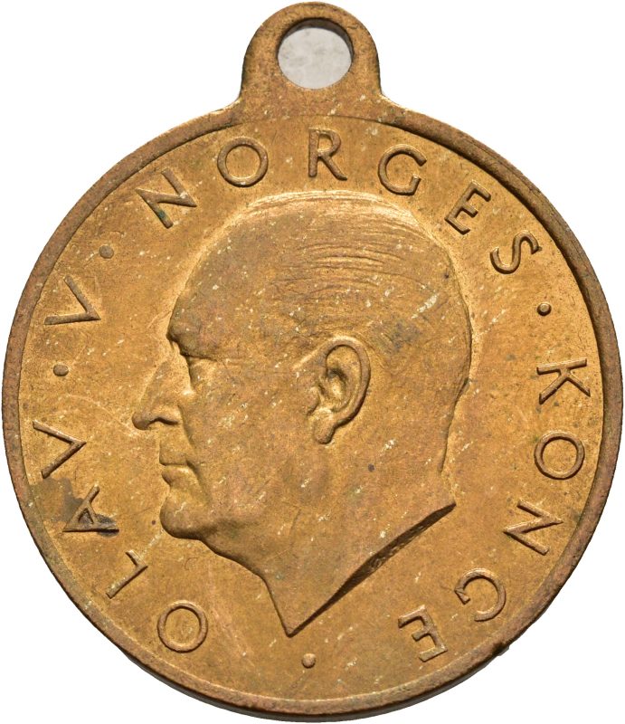 1958 17. mai Olav V, Øyvind Hansen, forgylt bronse, 01