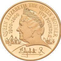 2000 England 5 pounds Elizabeth II, 39,94 g .917 gull, proof