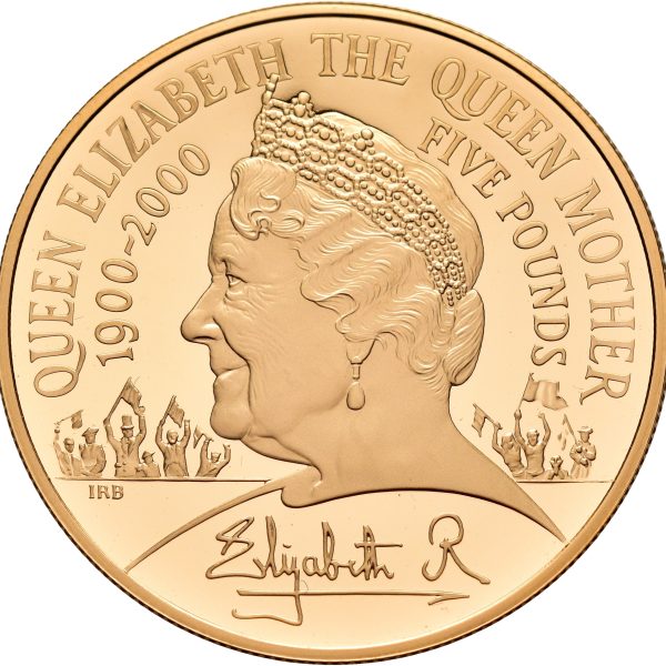 2000 England 5 pounds Elizabeth II, 39,94 g .917 gull, proof