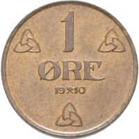 1910 1 øre Haakon VII, 0/01