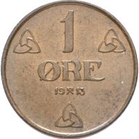 1913 1 øre Haakon VII, 0/01