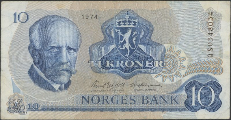 1974 10 kroner QS0348034, erstatningseddel, 1-