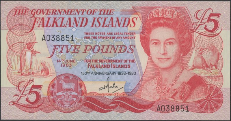 1983 Falkland Islands 5 pound A038851, 0