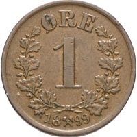 1899 1 øre Oscar II, 01