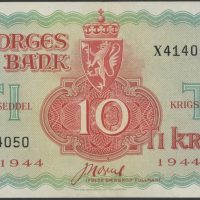 1944 10 krone x414050, londonseddel, 1+
