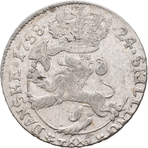 1758 24 skilling Frederik V, 1
