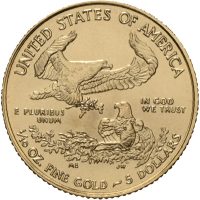 2021 USA 5 dollar, første design, 1/10 oz gull, BU