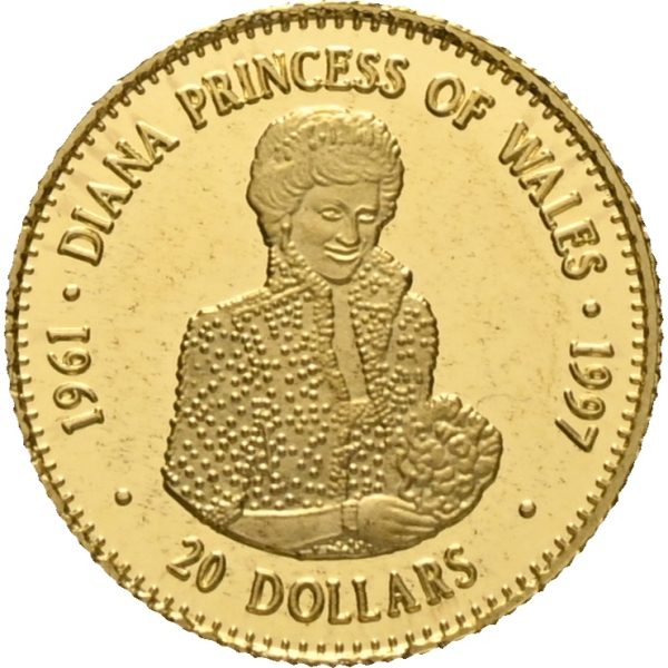 1997 Tuvalu 20 dollars Elizabeth II, 1,24 g .999 gull, 0