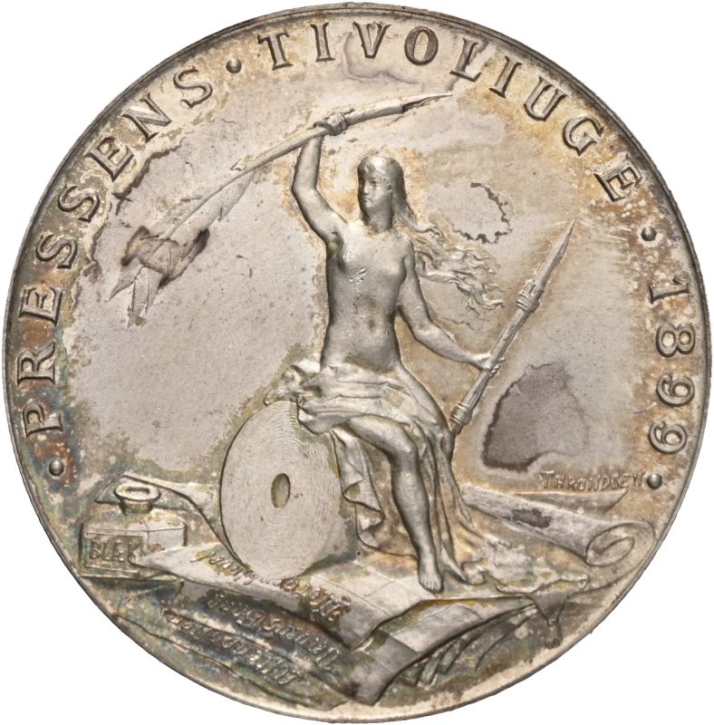 1899 Pressens tivoliuke, Throndsen, 35 mm, sølv, ujevn patina, 01