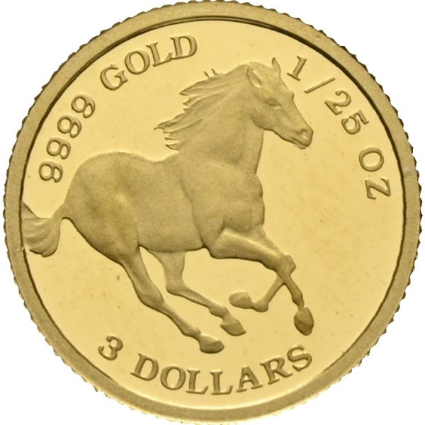 2002 Tuvalu 3 dollars Elizabeth II, 1/25 oz .999 gull, 0
