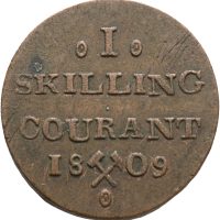 1809 skilling Frederik VI, ovaler, 1+/01