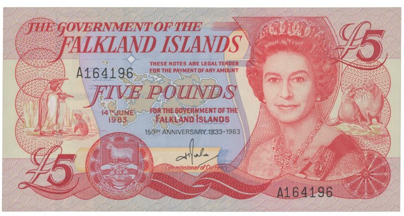 1983 Falklandsøyene 5 pounds, Elizabeth II, 0