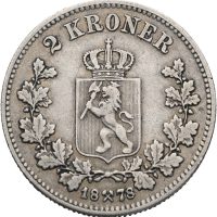 1878 2 kroner Oscar II, 1