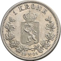 1901 1 krone Oscar II, 1+/01