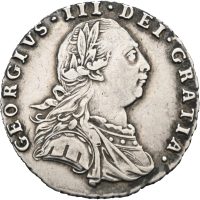 1787 England 6 pence George III, 1/1+