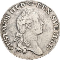 1779 Sverige 1/6 riksdaler Gustav III, 1