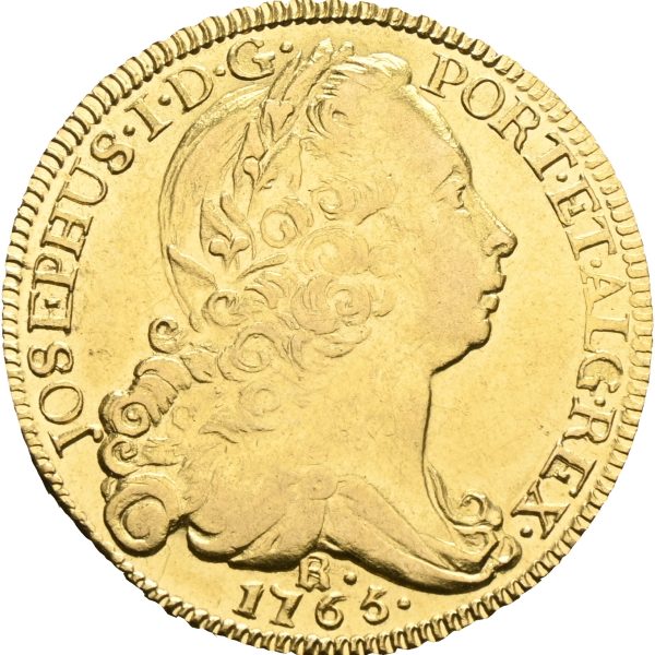 1765 R  Brasil 6400 reis Jose I, 14,36 g .917 gull, 01