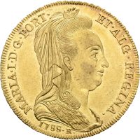 1788  Brasil 6400 reis Maria, 14,3 g .917 gull, 01