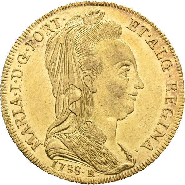 1788  Brasil 6400 reis Maria, 14,3 g .917 gull, 01