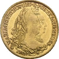 1783 Brasil 6400 reis Maria og Pedro, 14,36 g .917 gull, 1+