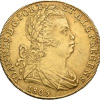 1805 Brasil 6400 reis Johann VI, 14,3 g .917 gull, 1+/01