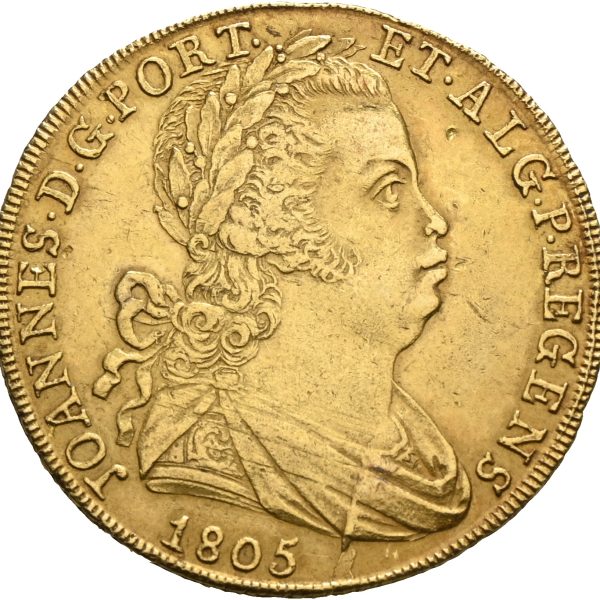 1805 Brasil 6400 reis Johann VI, 14,3 g .917 gull, 1+/01
