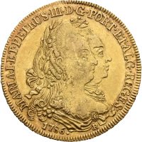 1786 Brasil 6400 reis Maria og Pedro, Rio, 14,3 g .917 gull, 1+