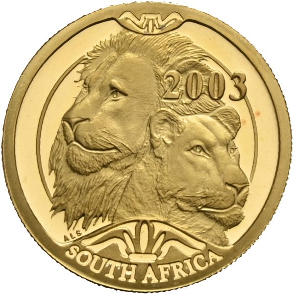 2003 Syd Afrika 20 rand, opplag 2799 stk., 1/4 oz .999 gull, 0