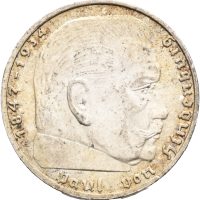 1937 A Tyskland 2 reichsmark, 8 g .625 sølv, 01