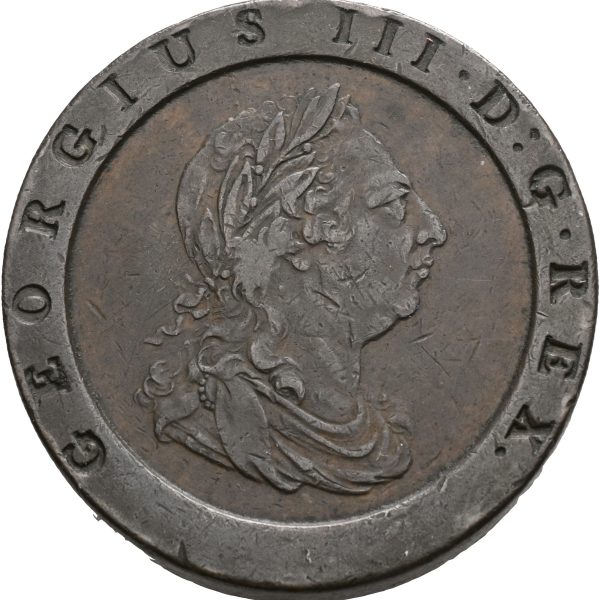 1797 England 2 penny George III (1760-1820), Cartwheel, 1+