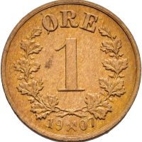 1906 1 øre Haakon VII, 0/01