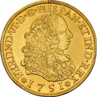 1751 Peru 8 escudos Ferdinand IV, Lima, 24,82 g gull, 01